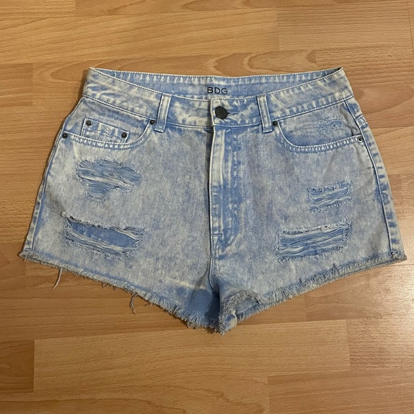 High Waisted Acid Ripped Jean Shorts - Picture 2 of 8